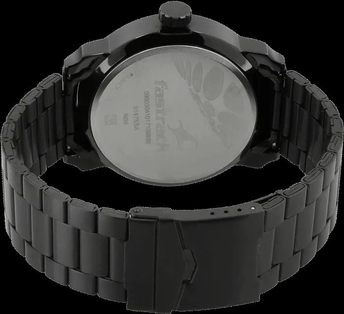 3147km01 Fastrack Black Metal Men Wrist Watch - Image 3
