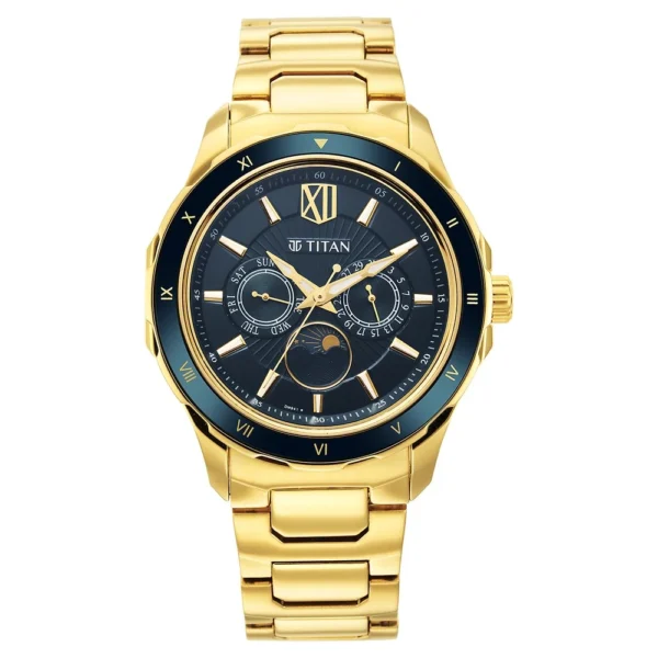 Titan Regalia Premium Green Dial Quartz Multifunction Stainless Steel Strap watch for Men - Image 3
