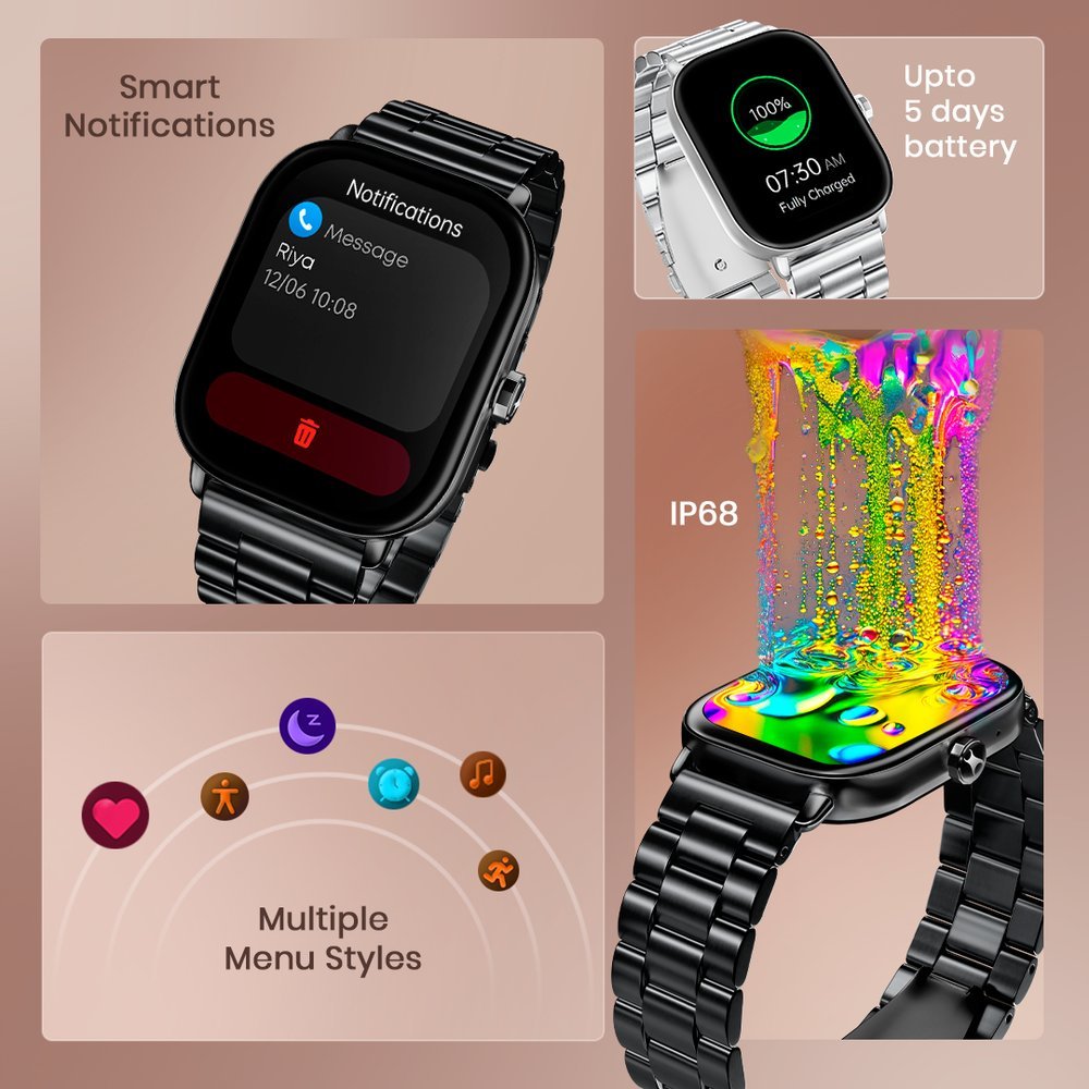 Fastrack Radiant FX2 Luxury Metal Smartwatch with largest 5.1 AMOLED Display with Functional Crown - Image 10