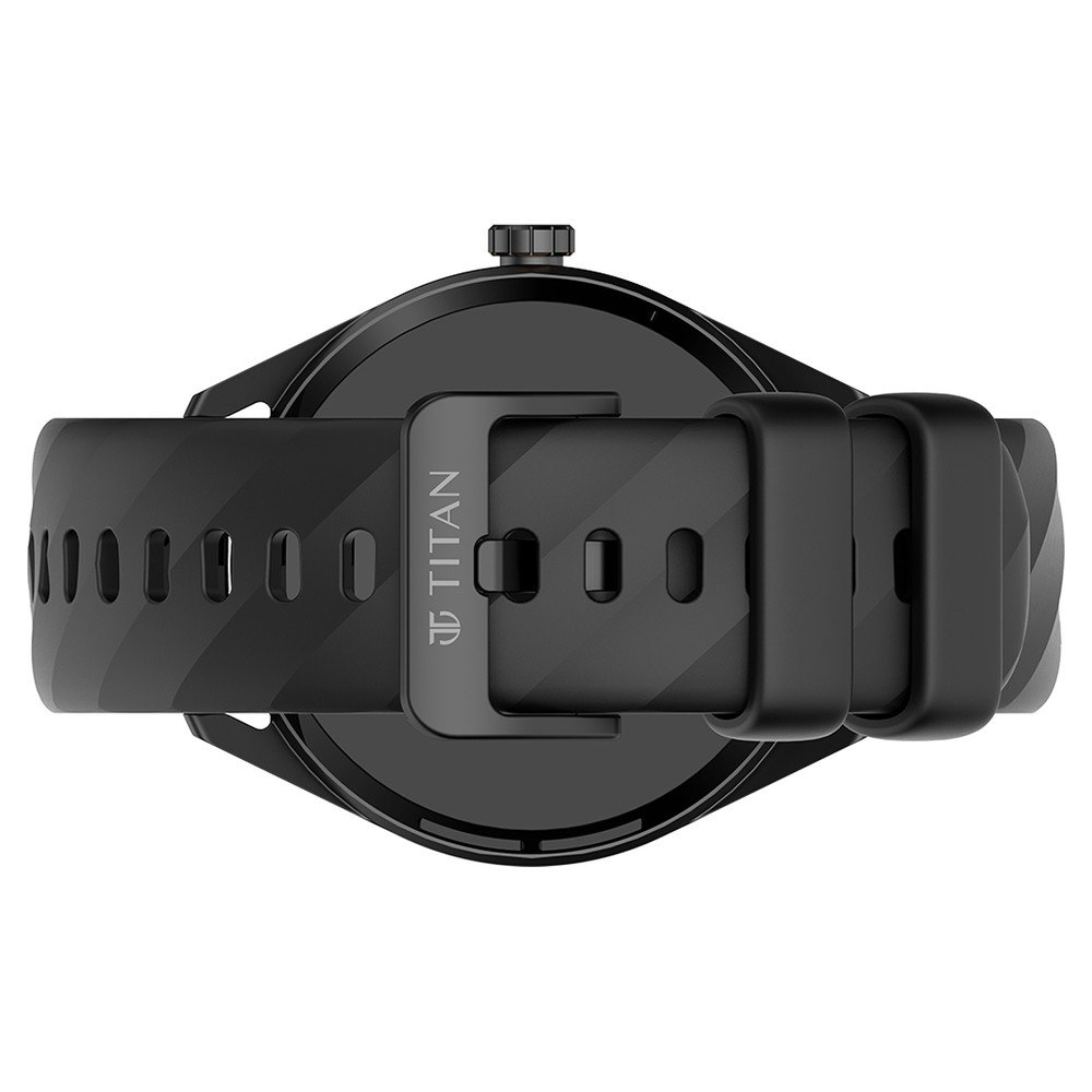 Titan Crest with 3.63 cm AMOLED Display with AOD, Functional Crown, BT Calling, Premium Smartwatch with Black Strap - Image 4