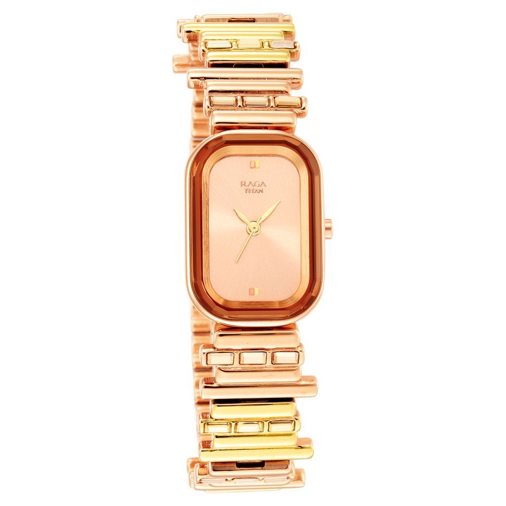 Titan Raga Love All Rose Gold Dial Analog Metal Strap Watch for Women - Image 5