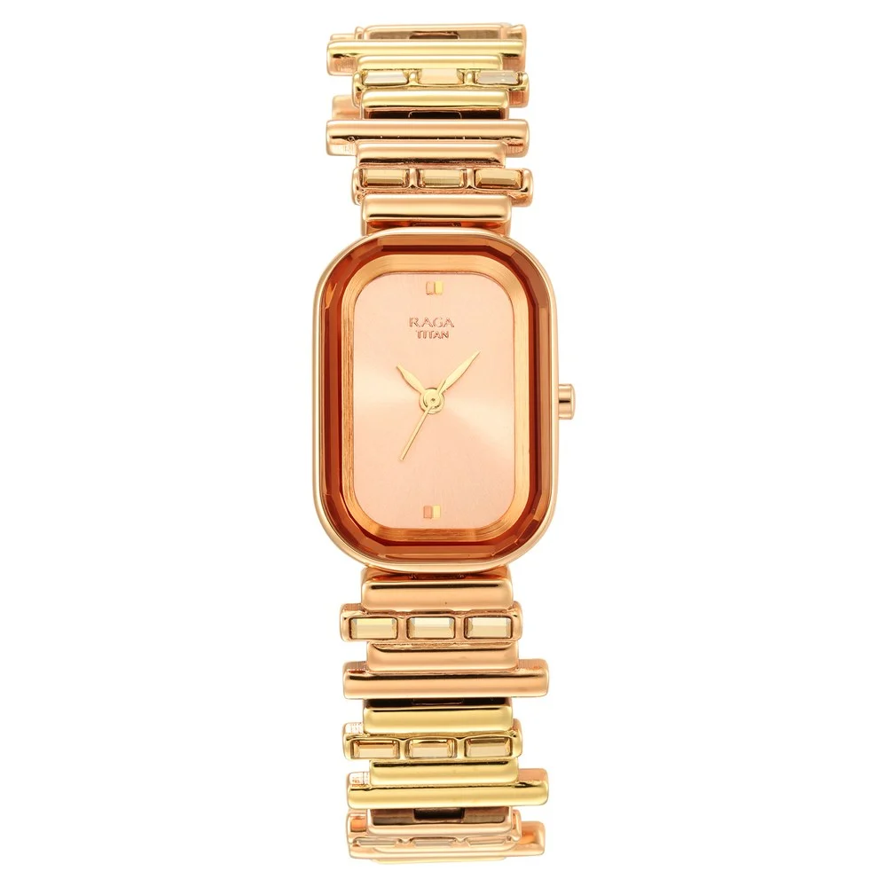 Titan Raga Love All Rose Gold Dial Analog Metal Strap Watch for Women - Image 6