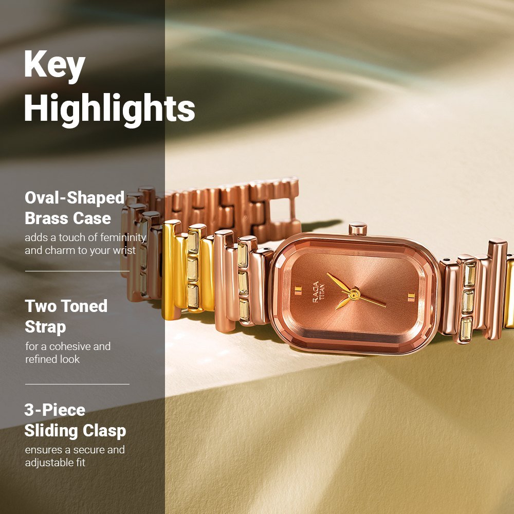 Titan Raga Love All Rose Gold Dial Analog Metal Strap Watch for Women - Image 4