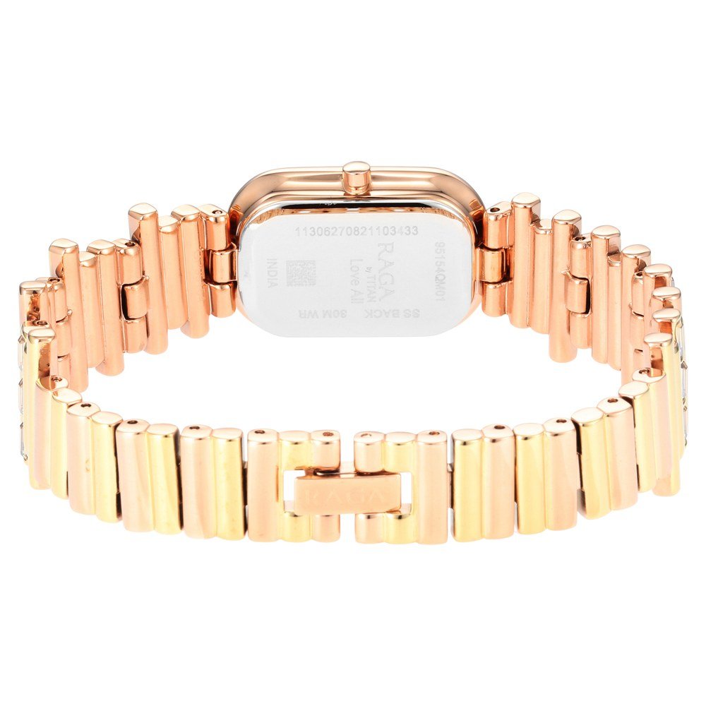 Titan Raga Love All Rose Gold Dial Analog Metal Strap Watch for Women - Image 2