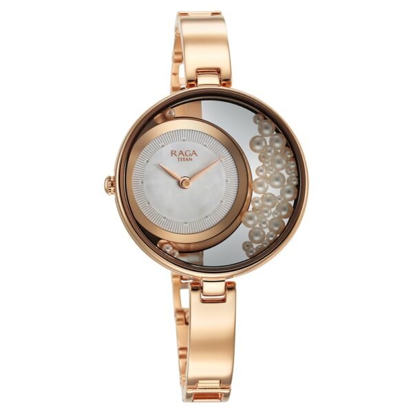 Titan Raga Power Pearls Quartz Analog White Dial with loose pearls Metal Strap Watch for Women - Image 5