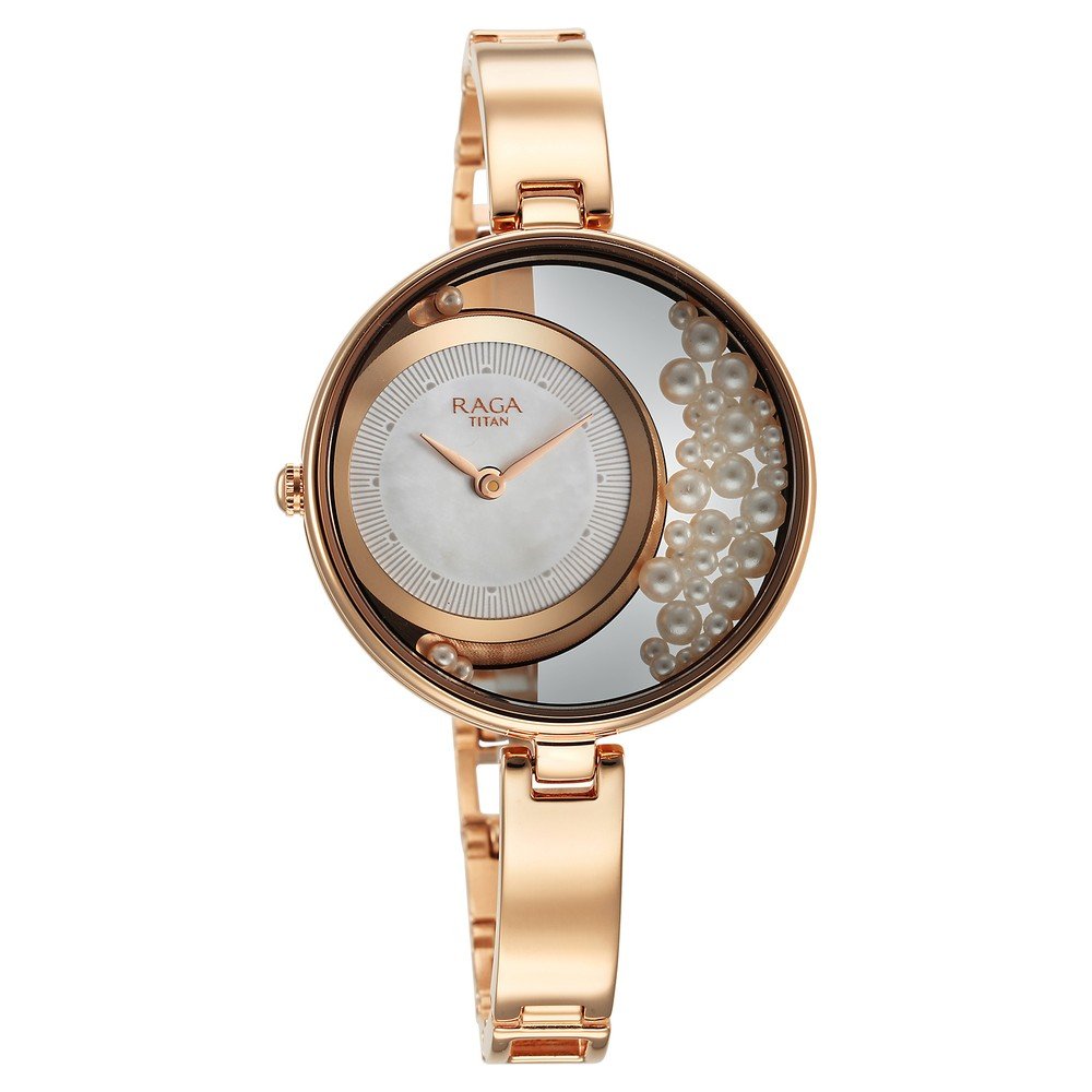 Titan Raga Power Pearls Quartz Analog White Dial with loose pearls Metal Strap Watch for Women - Image 5