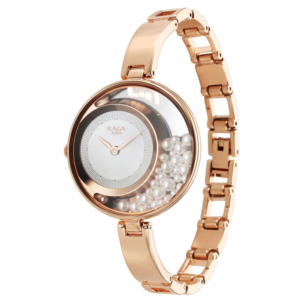 Titan Raga Power Pearls Quartz Analog White Dial with loose pearls Metal Strap Watch for Women - Image 6