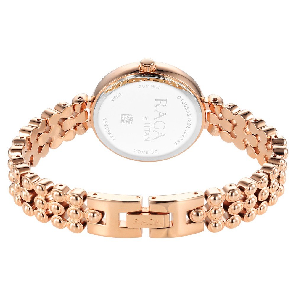 Titan Raga Showstopper Quartz Analog Rose Gold Dial Metal Strap Watch for Women - Image 6