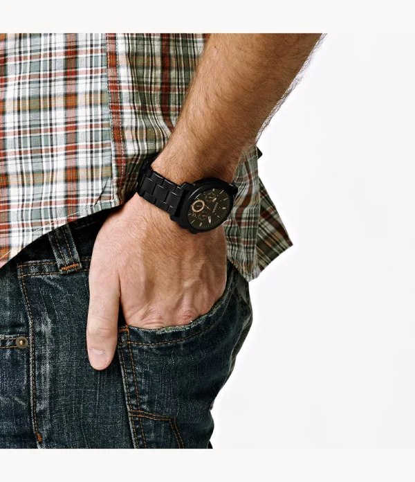 Machine Mid-Size Chronograph Black Stainless Steel Watch (FS4682) - Image 6