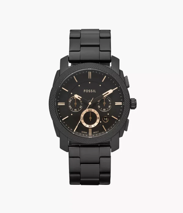 Machine Mid-Size Chronograph Black Stainless Steel Watch (FS4682)
