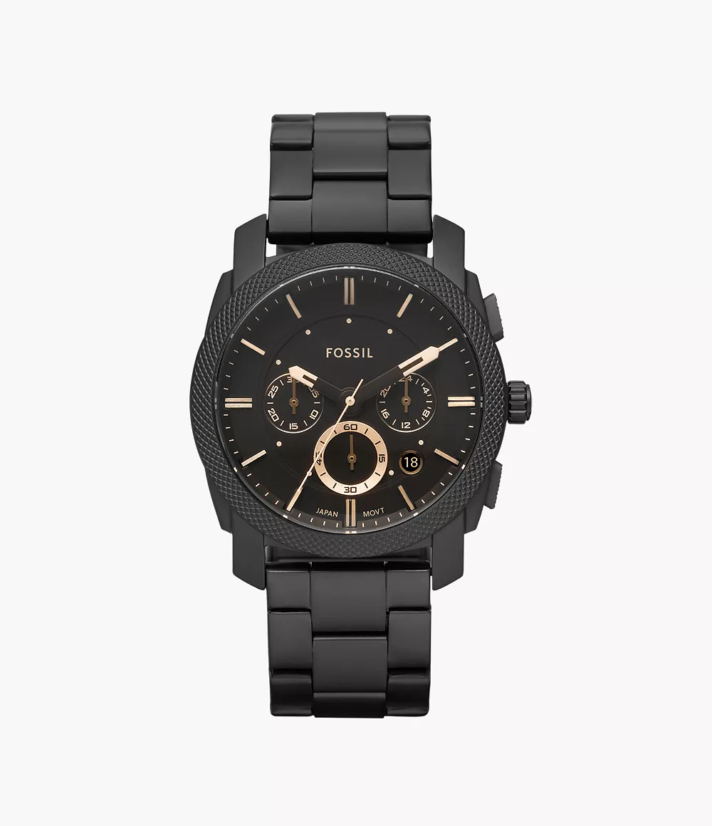 Machine Mid-Size Chronograph Black Stainless Steel Watch (FS4682)